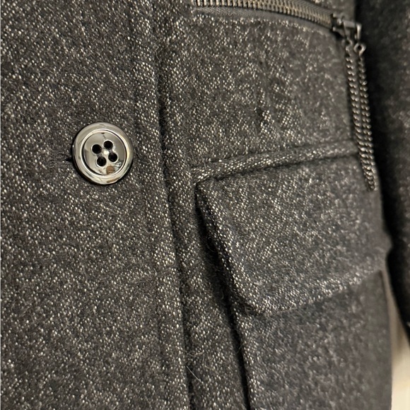 Alice + Olivia Black and Gray Trench Coat - Picture 2 of 5